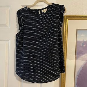 Dark navy blouse, really cute to dress up or down